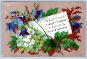 TARJETA COMERCIAL WEIDMAN'S FAMOSA EXPOSICIÓN CARAMELOS MADISON STREET CHICAGO ILLINOIS - Imagen 1 de 2
