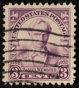 U.S. Used Stamp Scott #725 3c Webster. Superb Jumbo. Wave Cancel. A Gem! - Picture 1 of 2