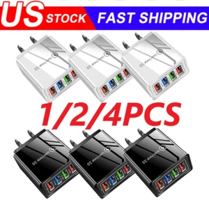 US 4 Port Fast Quick Charge QC 3.0 USB Hub Wall Home Charger Power Adapter Plug - Picture 1 of 15
