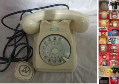 TELEFONO FISSO SIP A DISCO, COLORE PANNA, anni 70 e altri. - Immagine 1 di 4
