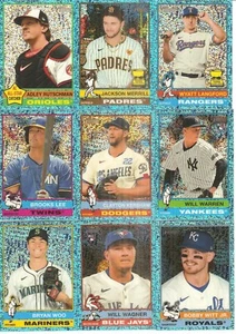 LOTE DE 3 TARJETAS DE BÉISBOL 72 DIFERENTES 2025 TOPPS HERITAGE AZUL BRILLANTE - Imagen 1 de 8