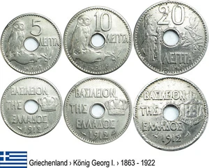 KMS Griechenland König Georg I.  _1863 - 1922_ LOT_ Lepta - Picture 1 of 1