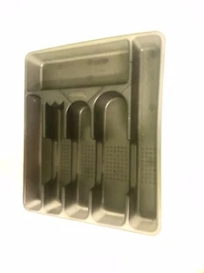 Vintage Rubbermaid 2925 6 Fächer Besteck Silberbesteck Tablett Braun - Bild 1 von 2