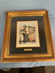 "Borgo Rustico" Colored Print limited Ed 62/500 signed Nello Cantarini - Picture 1 of 4