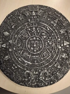 Maya, Azteken, Sonnen-Kalender, Wandrelief, Mexiko, Gusseisen, 43cm. - Bild 1 von 4