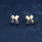 Designer Su Sterling Silver Criss Cross X Dome Stud Earrings - Free Shipping Usa