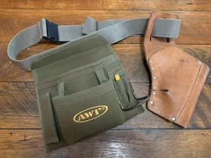 AWP HANDYMANS Tool POUCH W/ BELT & Nicholas Leather Drill Holster USA Made - Picture 1 of 6