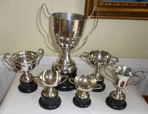 6 Trophies in silver plate