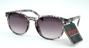 Revlon RVN 48 PNK Translucent Mauve & Black Leaf Floral Round Sunglasses 100% UV - Picture 1 of 7
