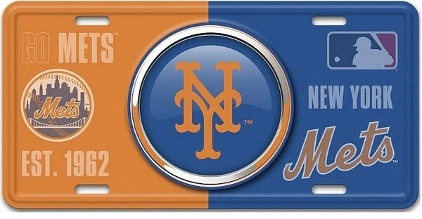 New York Mets Bulls Eye License Plate - Brand New - Image 1 of 1