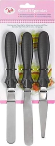 Tala 3 Stainless Steel Icing Spatulas with Black Plastic Handles - Picture 1 of 3