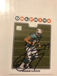 Miami Dolphins JAKE LONG Signed Card - Picture 1 of 1
