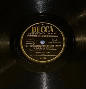 DECCA 23779 BING CROSBY I'LL BE HOME FOR CHRISTMAS 78 RECORD FAITH FATHERS - Picture 1 of 6