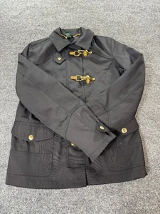 Lauren Ralph Lauren Jacket Womens Small Black Nylon Lined Latch & Snap Jacket - Picture 1 of 12