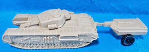 CTS WWII British Churchill Tank w/ Flame Thrower Trailer, hard plastic, 1/38 Tan - Picture 1 of 5