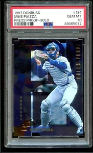 1997 Donruss Presse Proof Gold #134 Mike Piazza PSA 10 EDELSTEINE MT Pop 1 - Bild 1 von 2