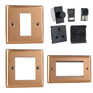 Placas de datos Varilight Urban de cobre pulido euro e insertos de módulo DataGrid negro - Imagen 1 de 30
