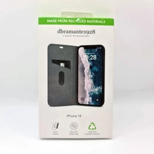 Oslo Flip Case For iPhone 14 Black Wallet Cover Cards Slot Slim Fit Vegan Leathe - Picture 1 of 12