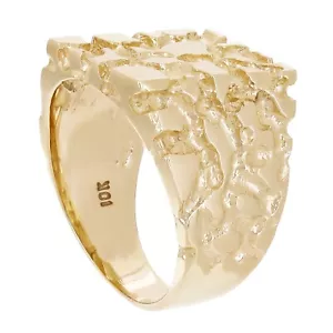 Herrenring 10 Karat Gelbgold Nugget Größe 10 - 16,4 mm 11 Gramm - Bild 1 von 5
