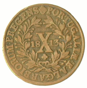 PORTUGAL 1813 COPPER 10 REIS (KM#348) FINE - Picture 1 of 2