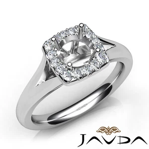 Halo Pave-Fassung runder halbmontierter Diamant Verlobungsring 18 Karat Weißgold 0,2 kt - Bild 1 von 12