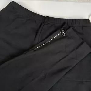 Quacker Factory Sweatpants Women's Size Medium Tall Black Bedazzled Ankle Zip - Picture 1 of 9