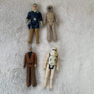 4 Star Wars Figures from 1980’s Kenner, Obi Wan Kenobi, Han Solo & Stormtrooper - Picture 1 of 21