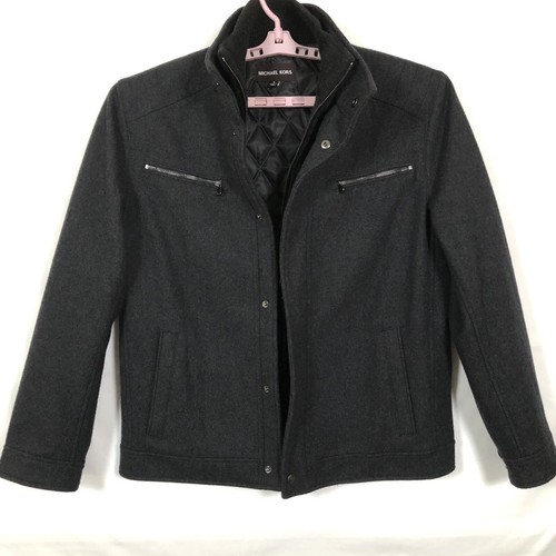 Giacca a scatto Michael Kors da donna in lana taglia media cerniera antracite e giacca a scatto