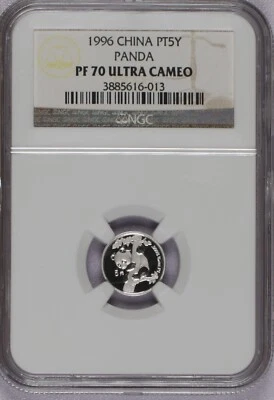 1996 Platinum Panda 1/20 oz. 5 Yuan NGC PF70 Ultra Cameo - Image 1 of 2