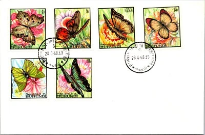 1968 BURUNDI Butterflies set on 5 FDC - Image 1 of 4