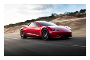 Tesla Roadster 2, Photo Poster 30 x 45cm, Garage Poster Car Sign Elon Musk - Picture 1 of 1