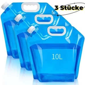 3 Stücke 10L Faltbarer Wasserkanister Wasserbeutel Wasserbehälter mit Dichtem - Bild 1 von 8