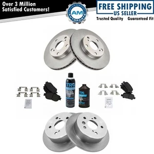 Semi-Metallic Brake Pad & Rotor Front & Rear Kit w/ Fluids for Toyota Camry - Picture 1 of 12