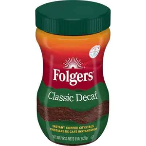 Folgers Classic Decaf Instant Coffee, 8 oz Jar - Picture 1 of 9