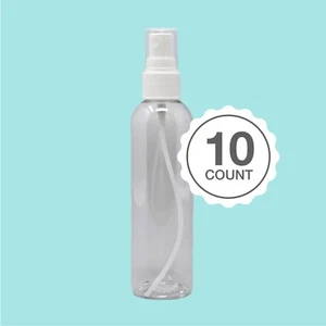 10 Pack 4oz Clear Fine Mist Plastic Spray Bottles Cosmo Round PET Travel - Picture 1 of 4