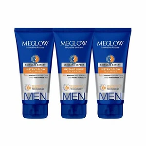 Meglow Men's Instant Glow Face Wash With Brightening Effect Pack of 3 Each 70 g - Picture 1 of 6