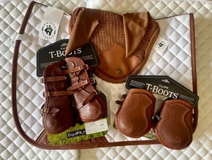 EquiFit T-Boot Luxe set pad e cofano anteriore e posteriore Sedici Cypress - Foto 1 di 1