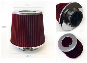 3" Inch 76mm RED Air Filter For Focus F150 Suburban Silverado Altima Jetta Golf - Bild 1 von 1