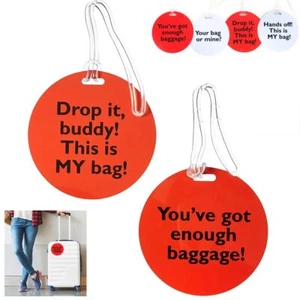 4 Pc Funny Luggage Tags Set Travel Id Labels Baggage Bag Suitcase 7795735133767 - Picture 1 of 1