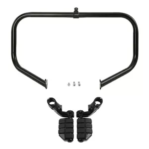 Black Highway Engine Guard Bar Footpeg Pegs Fit For Harley Road Glide 2009-2022 - Picture 1 of 12