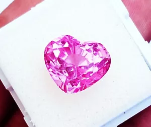 Natural Pink Sapphire Loose Gemstone 8+ Ct Certified Heart Cut H031 - Picture 1 of 10