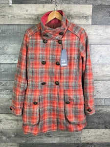 Alexanders Of Scotland Puffa Jacket Coat Size Small Red Grey Checked Tweed - Picture 1 of 10