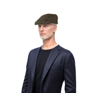 Peaky Blinders Flat Cap – Herringbone Tweed Newsboy Hat Wool Gatsby Style Unisex - Picture 1 of 6