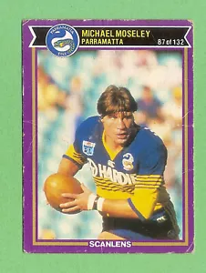 1987 PARRAMATTA EELS SCANLENS RUGBY LEAGUE CARD #87 MICHAEL MOSELY - Bild 1 von 1