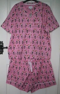 BNWT - £35 - Next Scion Terry Toucan Pyjamas / Short Set 100% Cotton Pink UK 16 - Picture 1 of 17