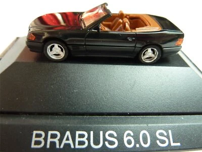 Herpa Mercedes Brabus 100069 MB 6.0 SL Cabrio Hardtop nero PC modello HO 1:87 - Immagine 1 di 4