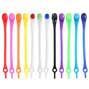 12x Elastische Silikon Schnürsenkel Schnellverschluss Schuhbänder Ohne Binden - Bild 1 von 37