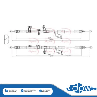Fits Ford Focus 2011-2018 C-Max 2010-2016 Hand Brake Cable Rear DPW 2074151 - Image 1 of 2