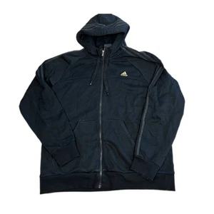 Adidas Essentials Performance Hoodie Black Full Zip Size XL Mens Activewear - Picture 1 of 10
