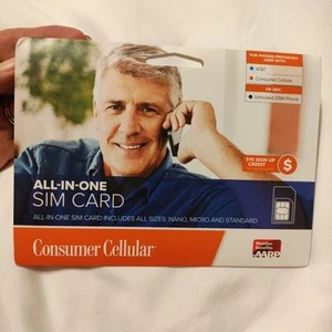 Konsumencka komórkowa karta SIM All-in-One AT&T / T-Mobile NETWORK + 10 USD KREDYTU  - Zdjęcie 1 z 6